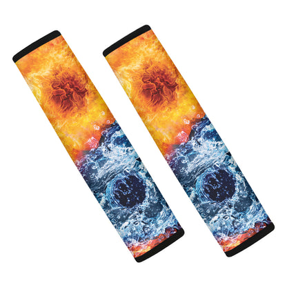 Fire And Water Yin Yang Print Car Seat Belt Covers