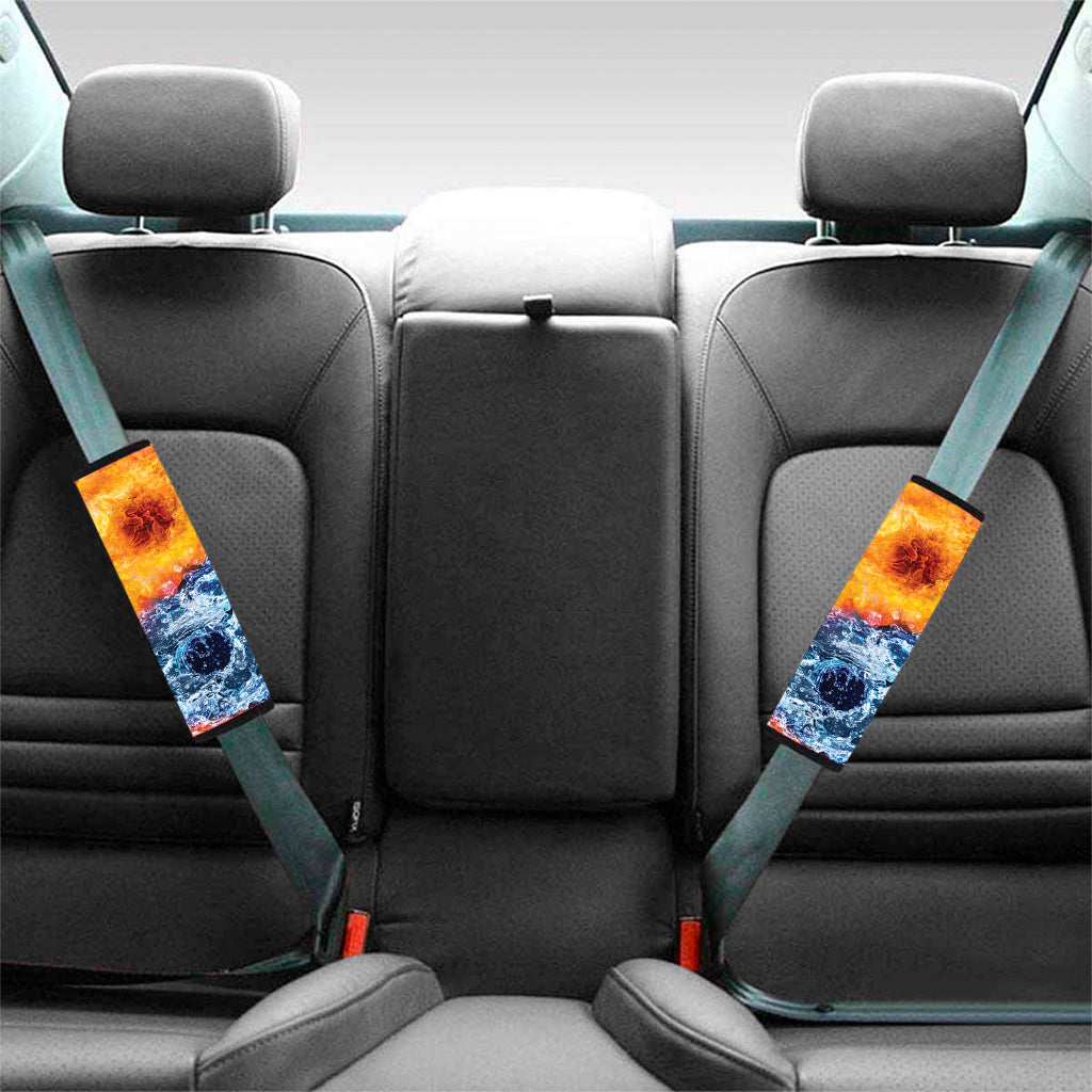 Fire And Water Yin Yang Print Car Seat Belt Covers