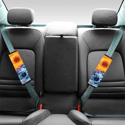 Fire And Water Yin Yang Print Car Seat Belt Covers