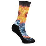 Fire And Water Yin Yang Print Crew Socks