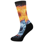 Fire And Water Yin Yang Print Crew Socks