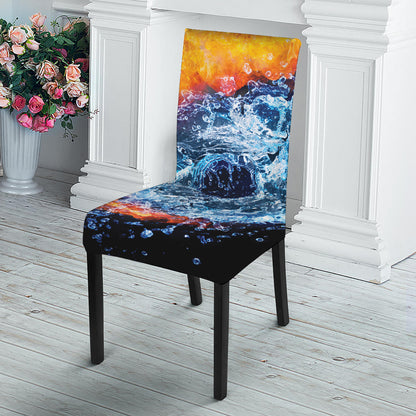 Fire And Water Yin Yang Print Dining Chair Slipcover