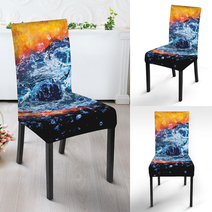 Fire And Water Yin Yang Print Dining Chair Slipcover