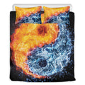 Fire And Water Yin Yang Print Duvet Cover Bedding Set