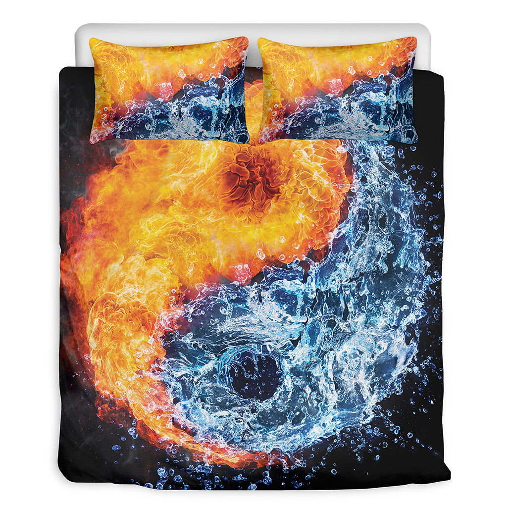 Fire And Water Yin Yang Print Duvet Cover Bedding Set