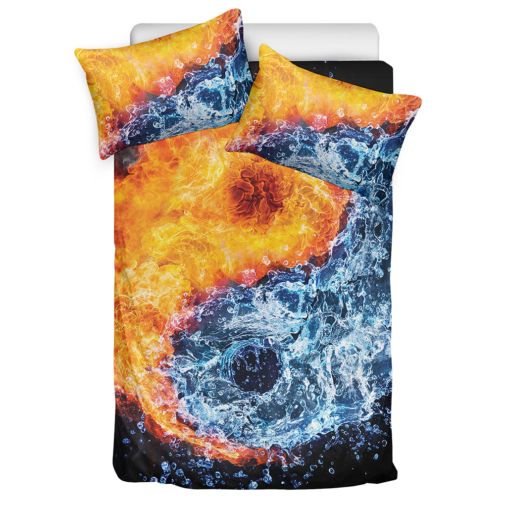 Fire And Water Yin Yang Print Duvet Cover Bedding Set