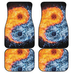 Fire And Water Yin Yang Print Front and Back Car Floor Mats