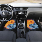 Fire And Water Yin Yang Print Front Car Floor Mats