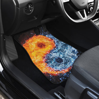 Fire And Water Yin Yang Print Front Car Floor Mats