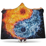 Fire And Water Yin Yang Print Hooded Blanket