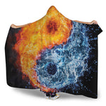 Fire And Water Yin Yang Print Hooded Blanket