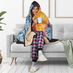 Fire And Water Yin Yang Print Hooded Blanket