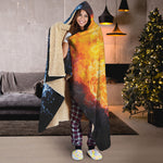 Fire And Water Yin Yang Print Hooded Blanket