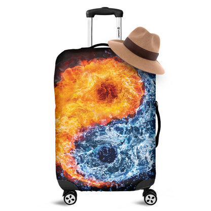 Fire And Water Yin Yang Print Luggage Cover