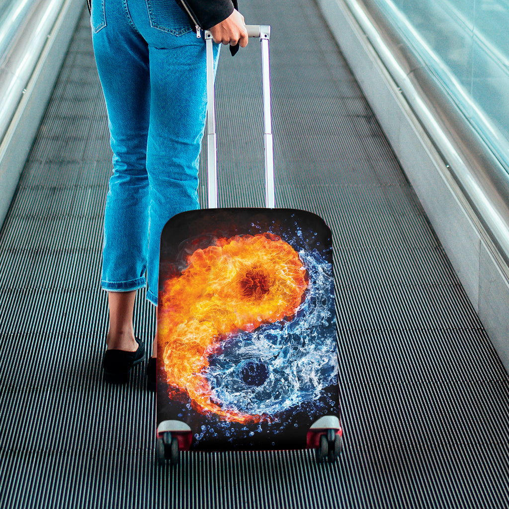 Fire And Water Yin Yang Print Luggage Cover