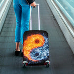Fire And Water Yin Yang Print Luggage Cover