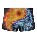 Fire And Water Yin Yang Print Men's Boxer Briefs