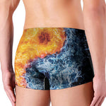 Fire And Water Yin Yang Print Men's Boxer Briefs