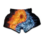 Fire And Water Yin Yang Print Muay Thai Boxing Shorts