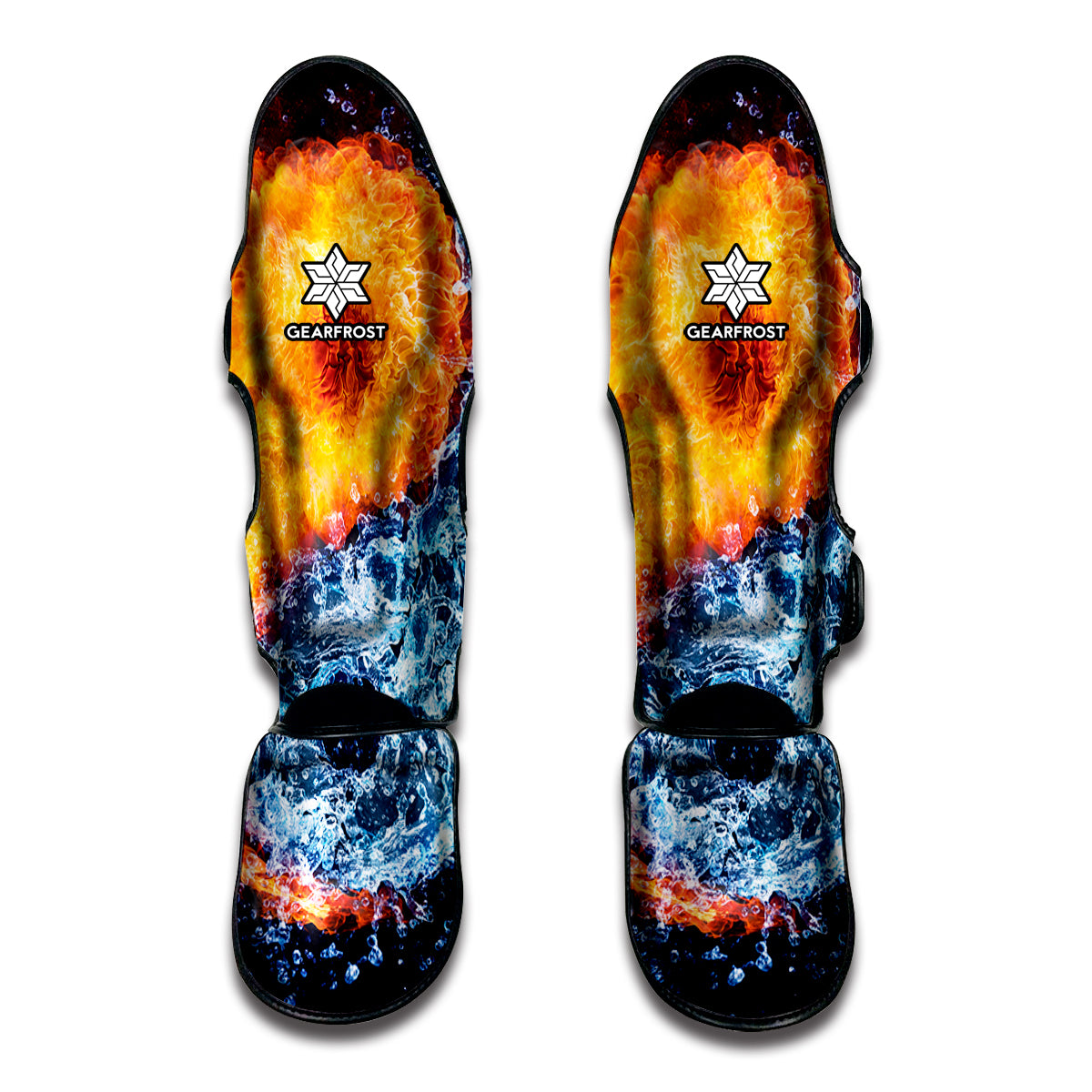 Fire And Water Yin Yang Print Muay Thai Shin Guard