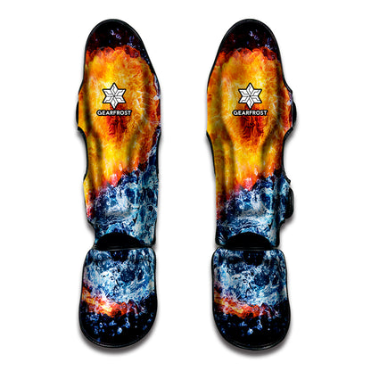 Fire And Water Yin Yang Print Muay Thai Shin Guard