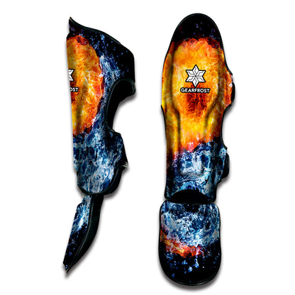 Fire And Water Yin Yang Print Muay Thai Shin Guard