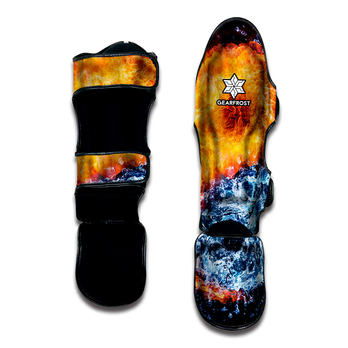 Fire And Water Yin Yang Print Muay Thai Shin Guard