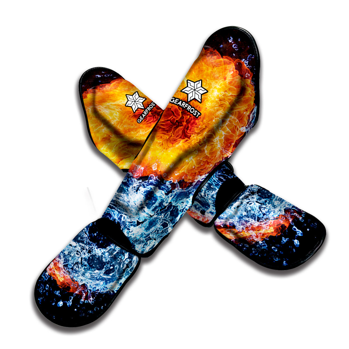 Fire And Water Yin Yang Print Muay Thai Shin Guard