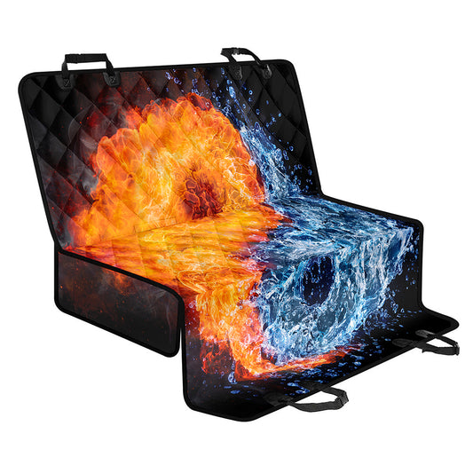 Fire And Water Yin Yang Print Pet Car Back Seat Cover