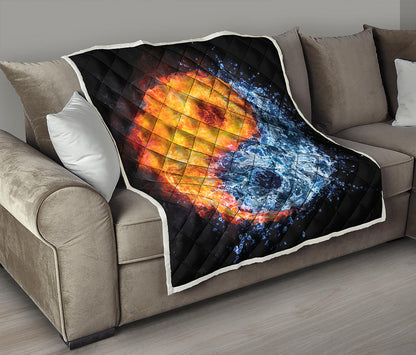 Fire And Water Yin Yang Print Quilt