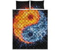 Fire And Water Yin Yang Print Quilt Bed Set
