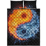 Fire And Water Yin Yang Print Quilt Bed Set