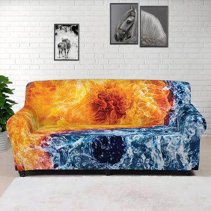 Fire And Water Yin Yang Print Sofa Cover