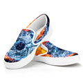 Fire And Water Yin Yang Print White Slip On Sneakers