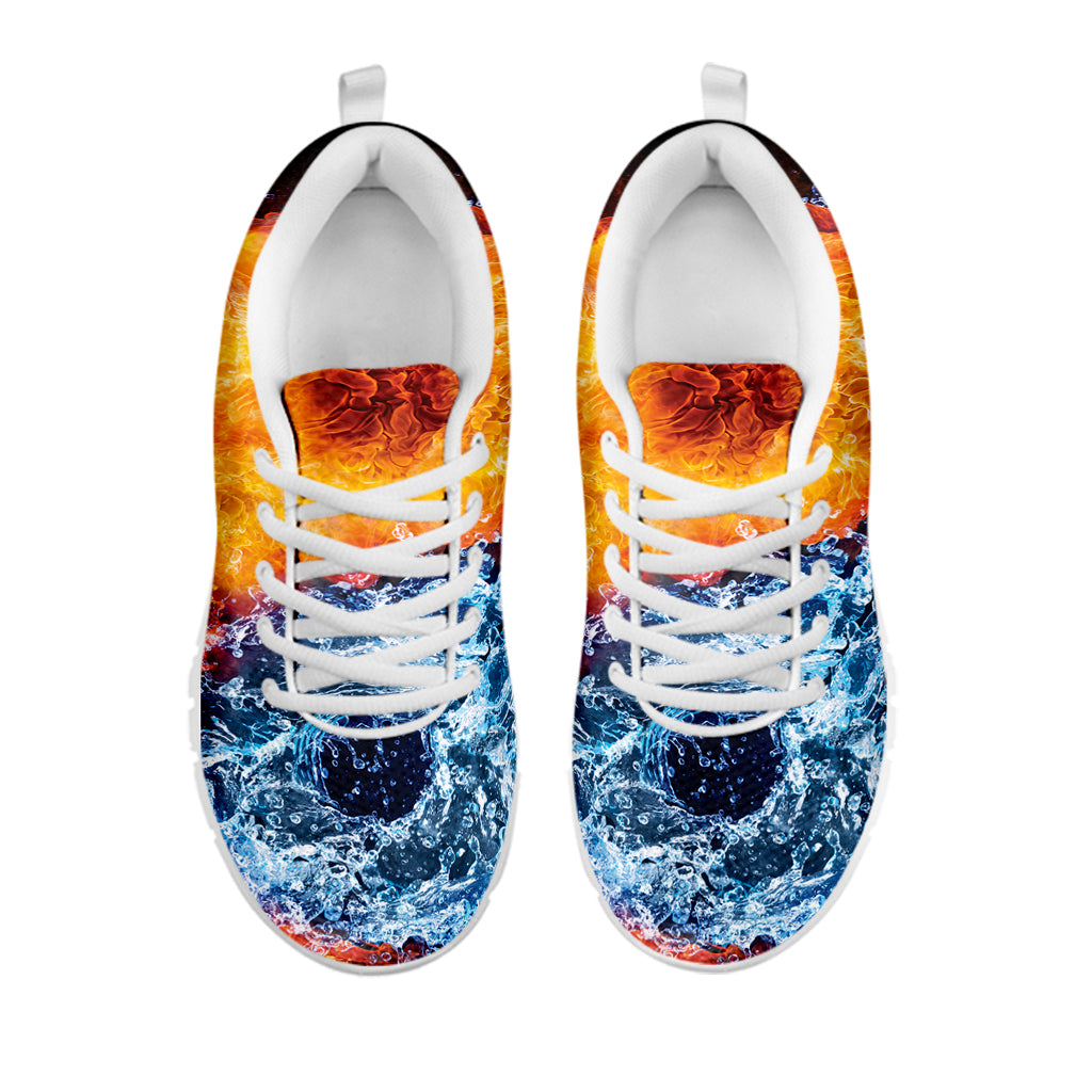 Fire And Water Yin Yang Print White Sneakers