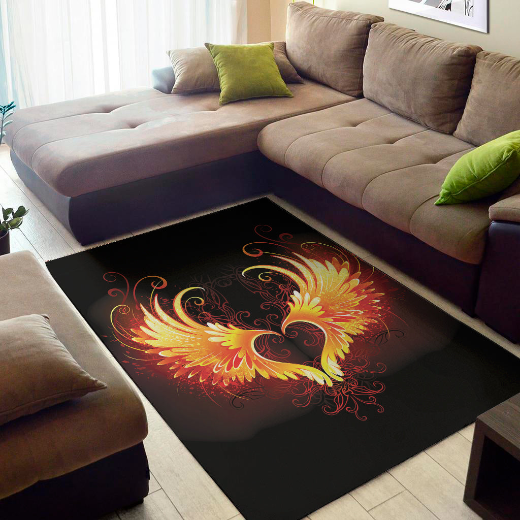 Fire Angel Wings Print Area Rug