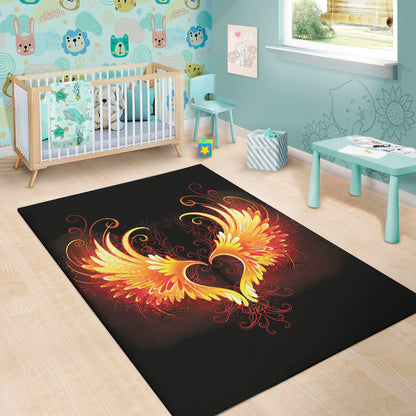 Fire Angel Wings Print Area Rug