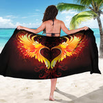 Fire Angel Wings Print Beach Sarong Wrap