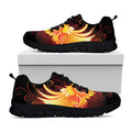 Fire Angel Wings Print Black Running Shoes