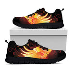 Fire Angel Wings Print Black Sneakers