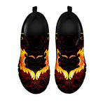 Fire Angel Wings Print Black Sneakers