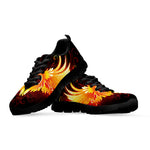 Fire Angel Wings Print Black Sneakers