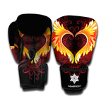 Fire Angel Wings Print Boxing Gloves