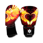 Fire Angel Wings Print Boxing Gloves