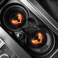 Fire Angel Wings Print Car Coasters