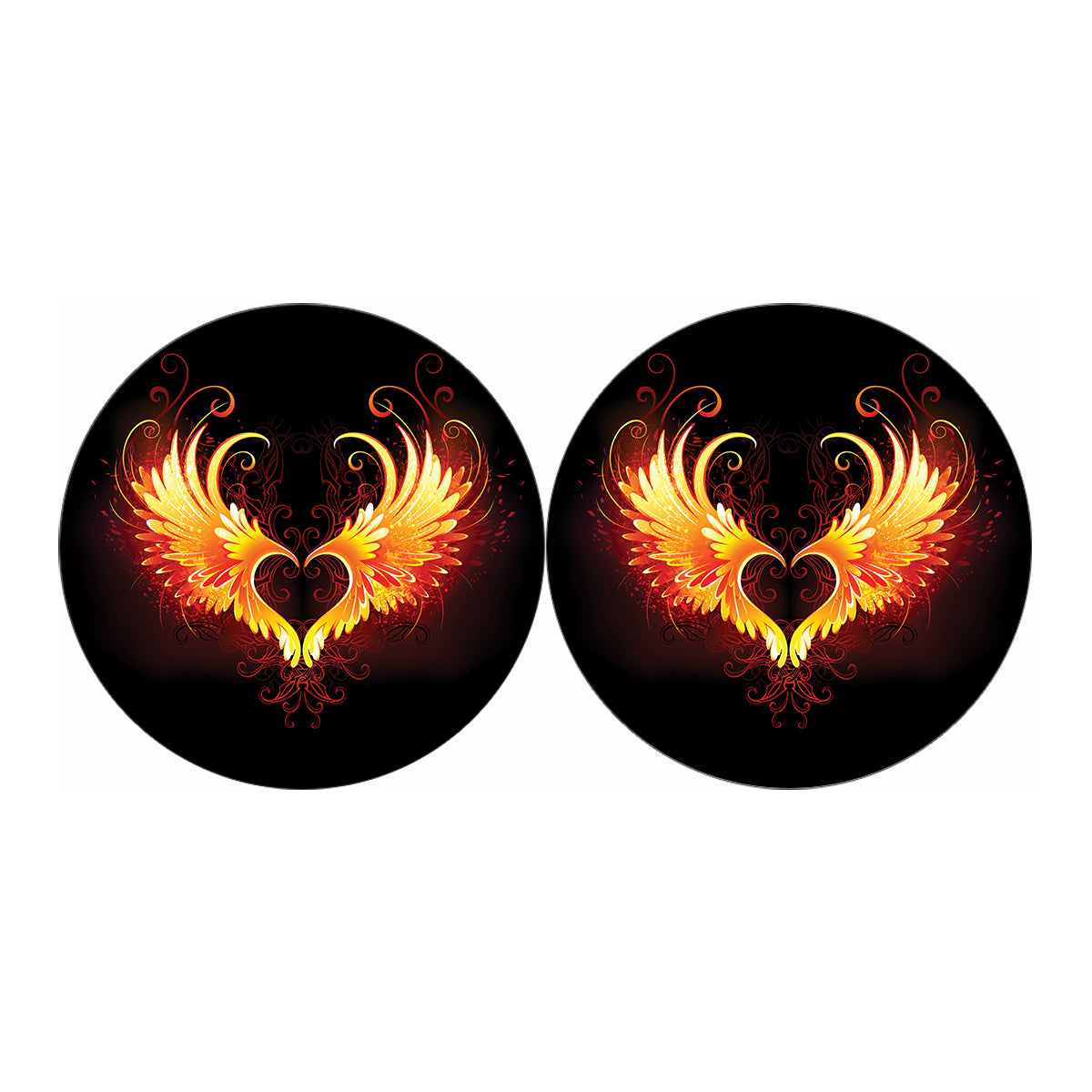 Fire Angel Wings Print Car Coasters