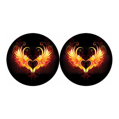 Fire Angel Wings Print Car Coasters