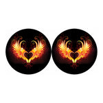 Fire Angel Wings Print Car Coasters