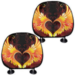 Fire Angel Wings Print Car Headrest Covers