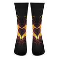 Fire Angel Wings Print Crew Socks